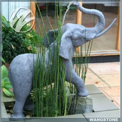 Decorative Outdoor Stone Elephant Water Fountain