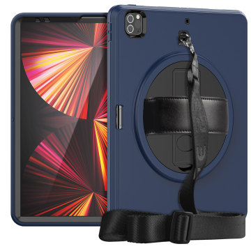 Shockproof Rotating Tablet Stand Case with Shoulder Strap for iPad Pro/Air 9th Gen
