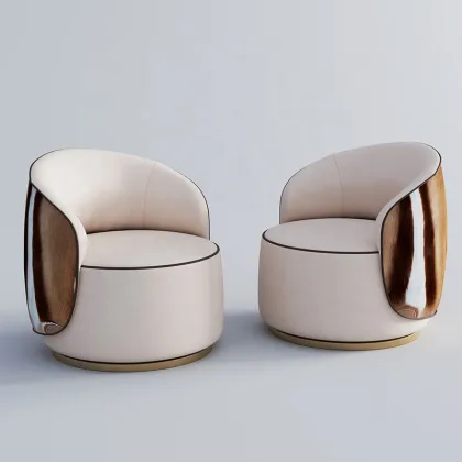 Italian Designed Stainless Steel Rotating Leisure Sofa Chair for Elegant Homes