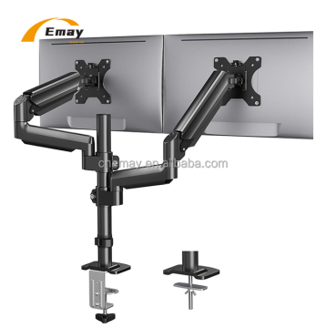 Dual Monitor Mount Arm with Pole Gas Spring for Desk - VESA 75x75mm or 100x100mm
