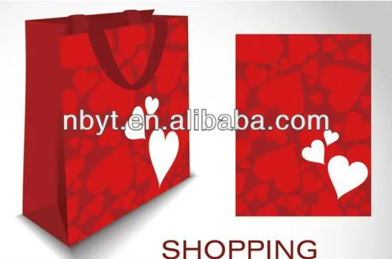 2014 RED romantic gift paper bag, paper bag,shopping bags
