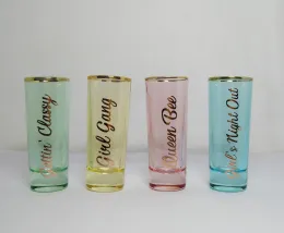 Pretty shiny 2oz glass tequila shot glasses