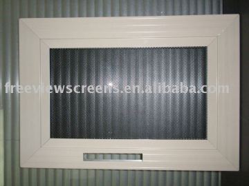 Security door with perforated Aluminium sheet