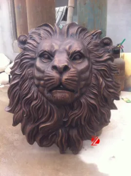 bronze lion head statue for wall decoration
