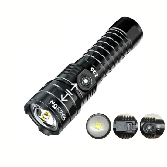 High-Brightness 1000 Lumen Waterproof Portable Rechargeable Flashlight with Zoomable Functionality