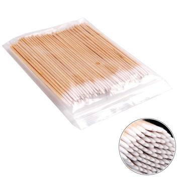 300pc Disposable Cotton Swab Lint Free Micro Brushes Wood Cotton Buds Swabs Ear Clean Stick Eyelash Extension Glue Removing Tool