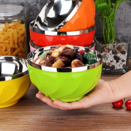 Stainless Steel Insulated Kids Dining Bowl - Wholesale Colourful Salad and Rice Bowl