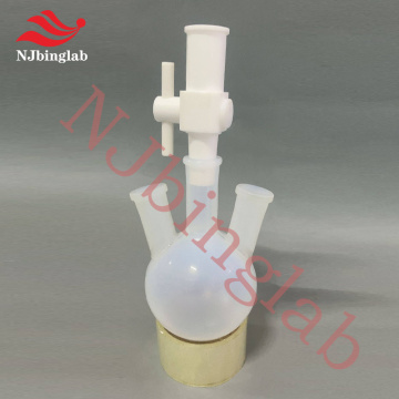 NJbinglab PTFE valve for flask, corrosion resistant, support customization
