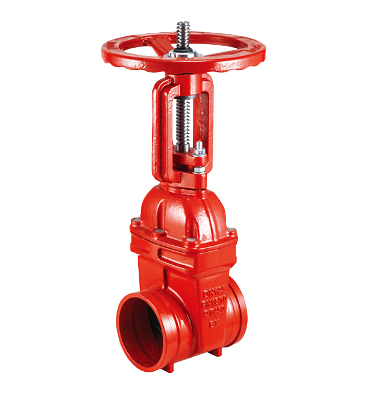 Grooved rising stem gate valve