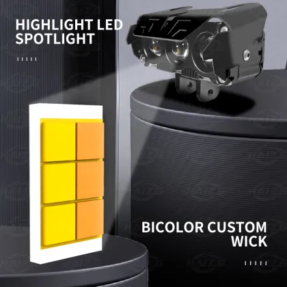Xenplus 60W 6000K Waterproof Fog Spotlight - Dual Color Flashing Motorcycle Lighting System