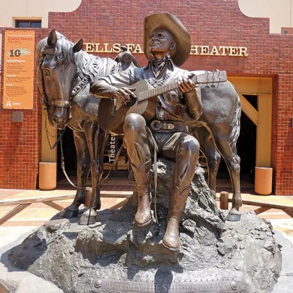 theme park sculpture metal craft lifesize paul walker statue for cowboy