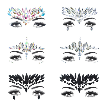 3D Sexy Tattoo Stickers Glitter Rhinestone Face Stickers for Parties