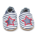 Star fofo couro macio sapatos de bebê chinelos
