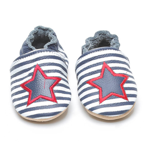 Pantofole per bambini in pelle morbida in pelle morbida stella