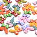 23 * 24 MM 100 Stuks Hars Plaksteen Bunny Oor Cabochons Kawaii Hars Konijn Bunny Oor Met Stip Boog sieraden Maken DIY