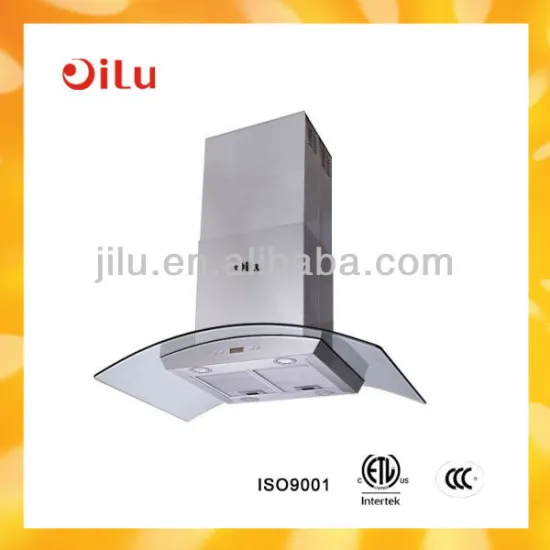 tempered glass stainless Steel Island Kitchen Range Hood