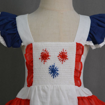 Fogos de artifício chiffon mão bordado bebê roupas romper