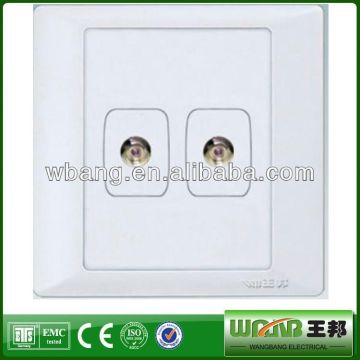 China Lead Manufacture 2 Gang Tv Socket