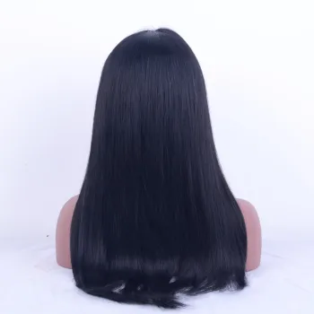 Good quality human hair full lace wig with baby hair free lace wig samples