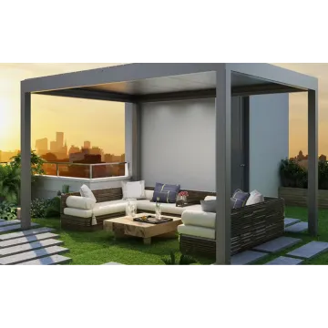 Customized Waterproof Louver Roof Garden Bioclimatic Aluminum Pergola with Curtain