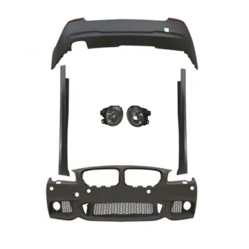 PP Plastic Front Rear Bumper Side Skirt Body Kit for BMW 5 Series F10 2010-2013 M-Sport Style Upgrade