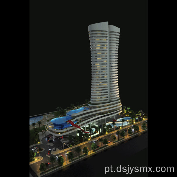 Modelo de escala de arquitetura para hotel