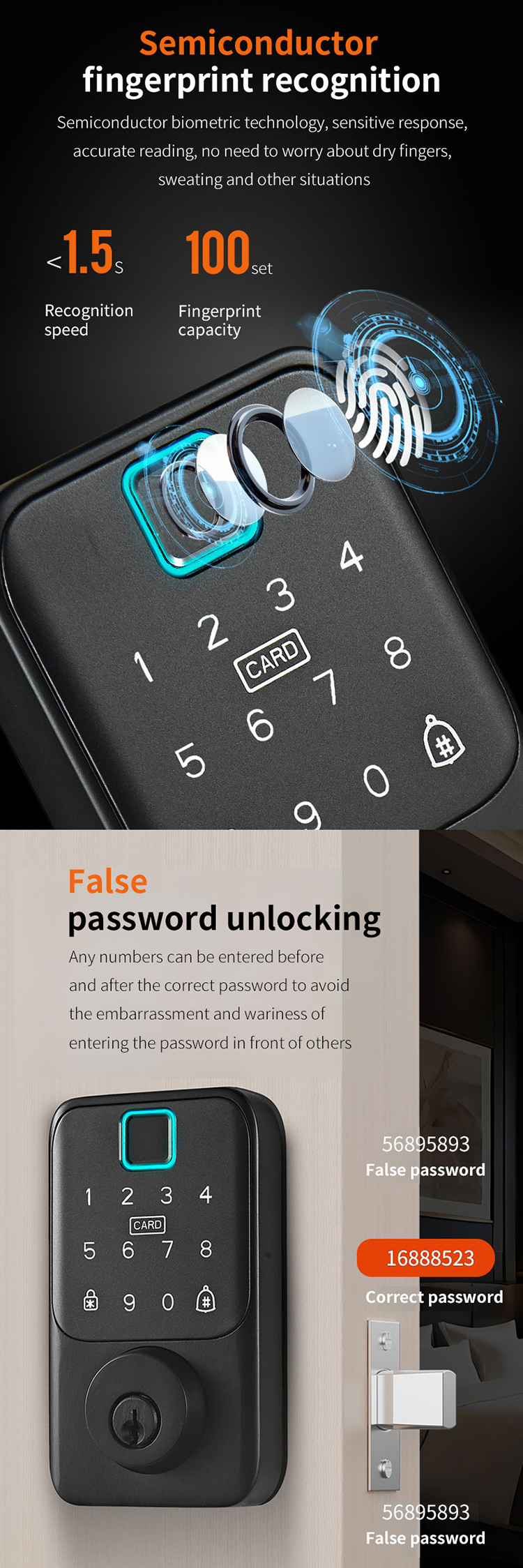 face Deadbolt lock