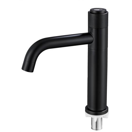 360 rotating stainless-steel button single cold basin faucet