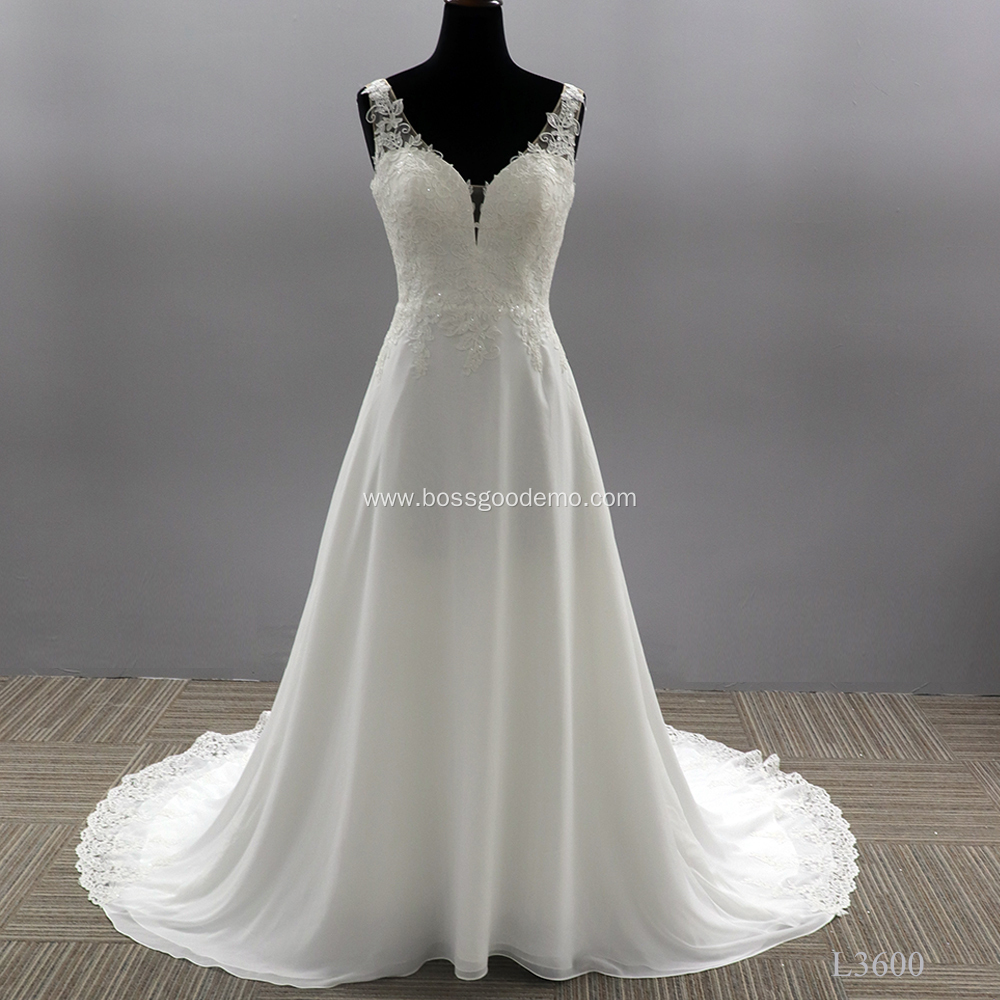 Sexy Backless Sweetheart Lace Flower Sleeveless Wedding Dress Bridal Gown Chapel Train