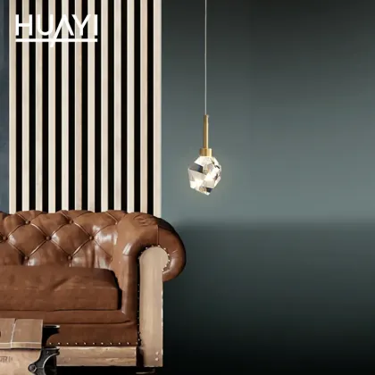 HUAYI Modern Iron Crystal Chandelier