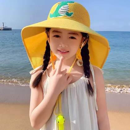 Big Brim Kids Bucket Hat Sun Fishing Cap