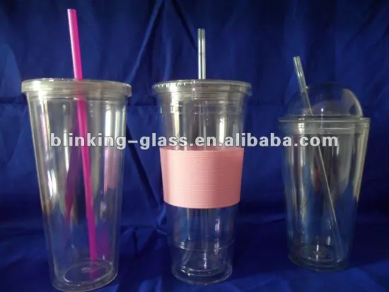 plastic cup with straw and lid