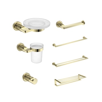 Ensemble accessoires de quincaillerie de luxe de salle de bain en or