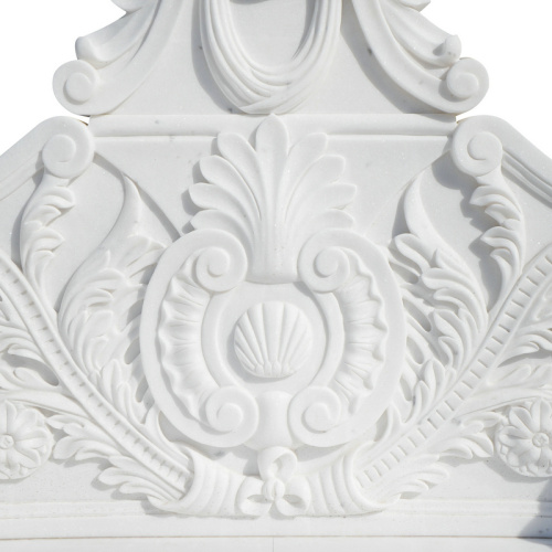 Classical Design Engraved Stone Bench with Floral Details