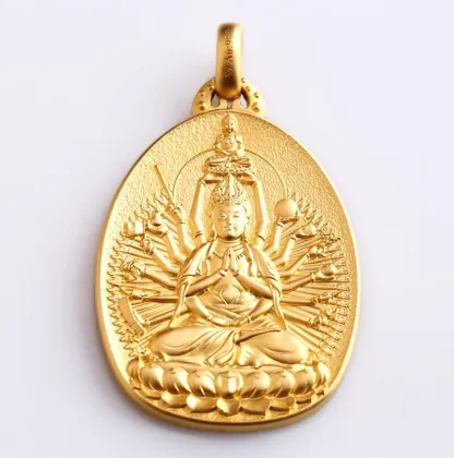 Custom Engraved S925 Silver Oval Buddha Pendant