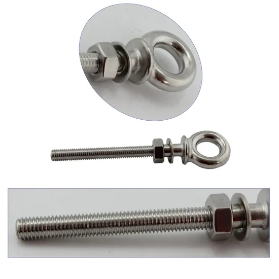 HX Long Thread lifting screw Eye Bolt Rigging Hardware Eye Bolts and nut Lock Stainless Steel 316