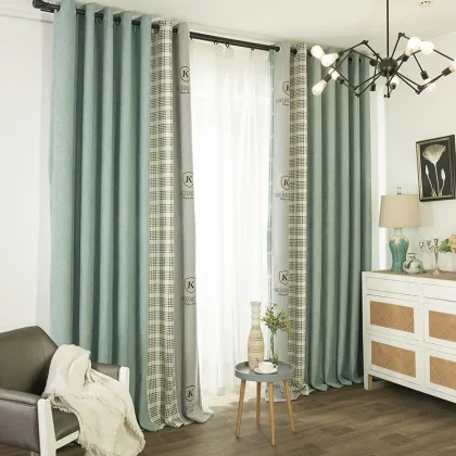 Wholesale Geometric Patchwork Chenille Curtains - Nordic Style Blackout Curtains
