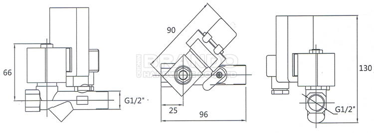 badv02 Dimension of COMBO Electronic Drain Valve: