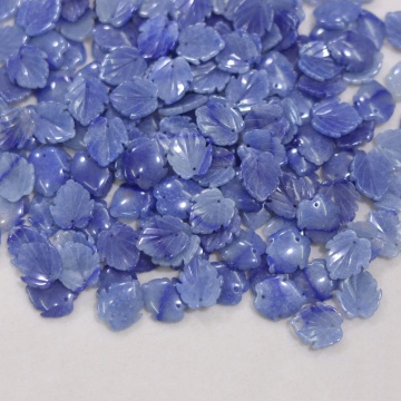 Natural Stone Hosta Flower Blue Aventurine Petal Shape