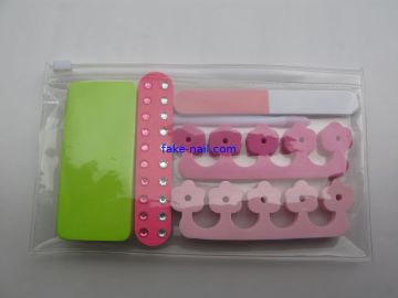 Nail Manicure Kit , Fake Nails Kit , Nail Emery Board With 3d Acrylic Diamond