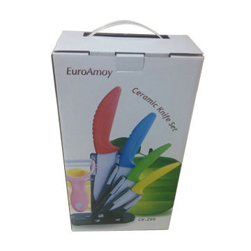 Multicolored Ceramic Knife Sets in Gift Box Packaging