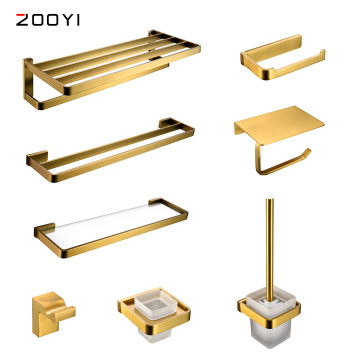 Low Price 304 Stainless Steel Brushed Gold Bathroom Accessories Set