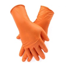 Gants d&#39;examen d&#39;orange nitrile avec CE FDA approuvé