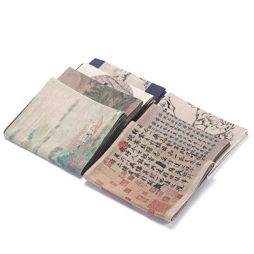 Chinese Style Cotton Linen Fabric Placemat Table Runner - Zen Tea Theme