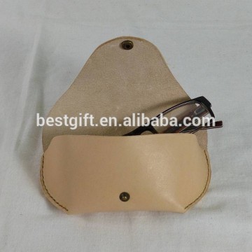 top quality genuine leather sunglass case with clip, glasses case for sale