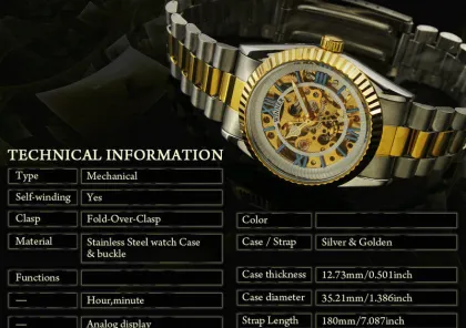 Stainless Steel Automatic Mechanical Watch Skeleton Dial , Men S Watch