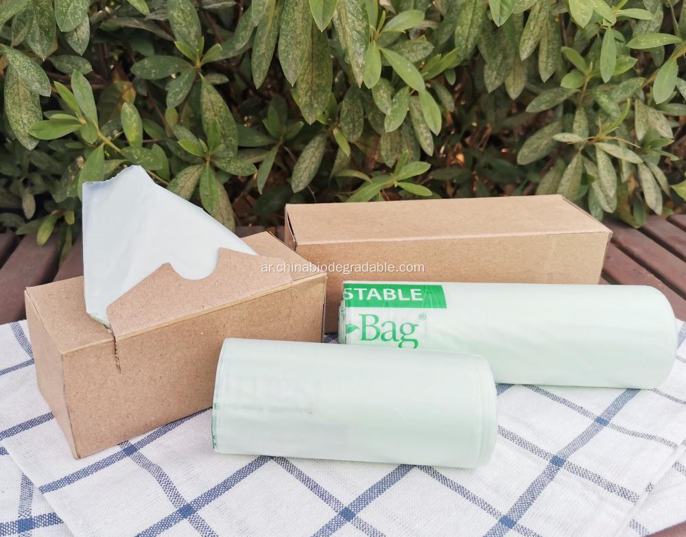100 ٪ أكياس Biodegradabeplastic السماد البلاستيك القمامة