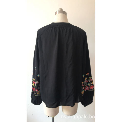 Women Puff Long Sleeve Wrap Shirts