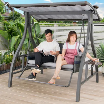 2 Seater Outdoor Patio Swing with Cushions - Modern Patio Swings Furniture
