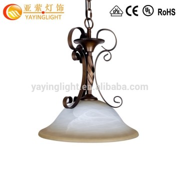 Modern minimalist creative artistic glass wrought iron single-head chandelier,Nordic restaurant meals chandeliers